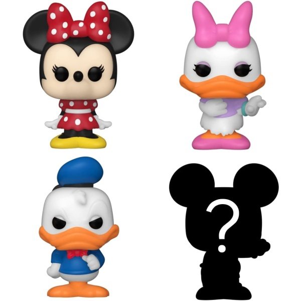 Funko Bitty Pop! Mini juguetes coleccionables de Disney, paquete de 4 – Minnie Mouse, Duck, pato Donald y figura de persecución misteriosa (los estilos pueden variar) - Image 2