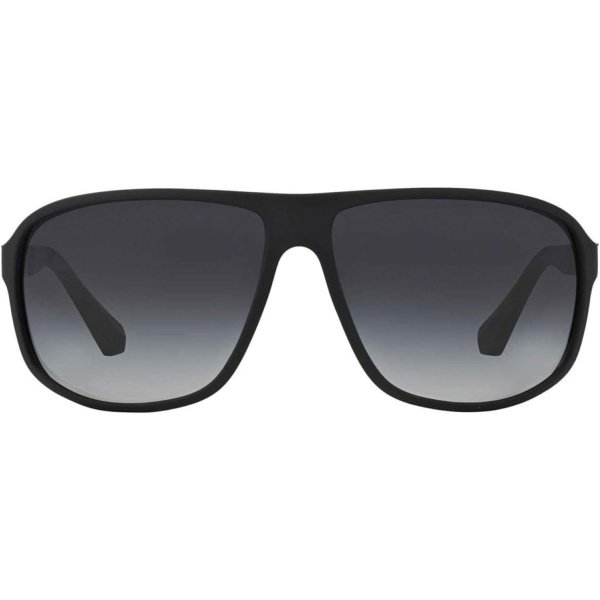 Emporio Armani EA4029 - Gafas de sol cuadradas para hombre, color negro y gris degradado, 2.520 in, Caucho Negro/Gris Gradiente - Imagen 2