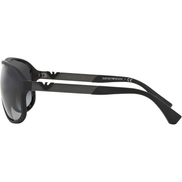 Emporio Armani EA4029 - Gafas de sol cuadradas para hombre, color negro y gris degradado, 2.520 in, Caucho Negro/Gris Gradiente - Imagen 3