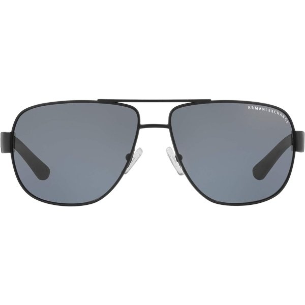 Armani Exchange - Gafas de sol para hombre, montura negra mate, lentes grises, 2.43 pulgadas - Imagen 3