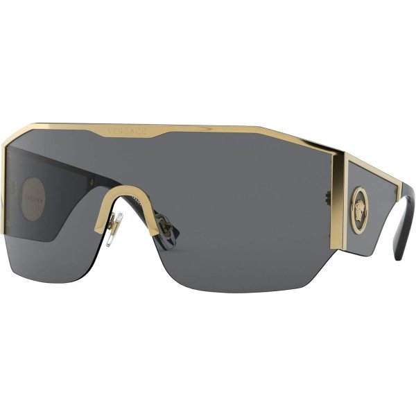 Versace VE2220 100287 Gold VE2220 Visor Shield Lentes de sol Categoría 3 Tamaño 1.614 in, Oro