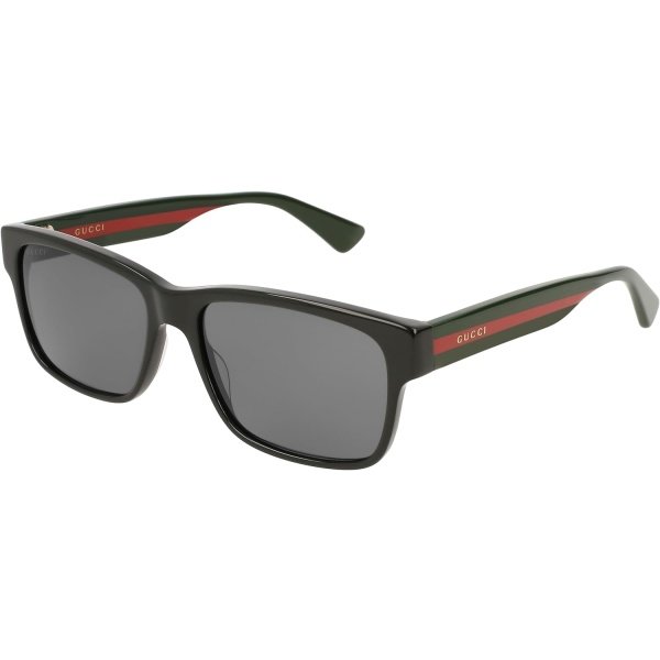 Gucci GG0340S Verde Multicolor Talla única, Negro/Verde/Rojo - 006