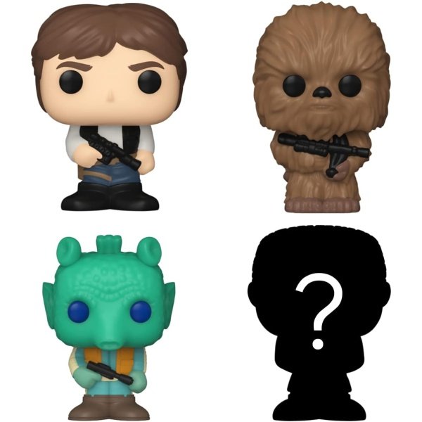Funko Bitty Pop! Star Wars Mini juguetes coleccionables - Paquete de 4 figuras de Han Solo, Chewbacca, Greedo y Mystery Chase (los estilos pueden variar) - Image 2