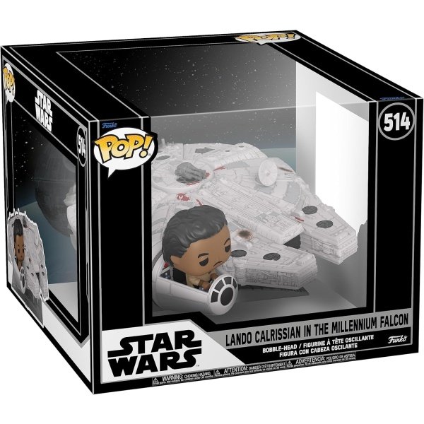 Funko ¡Pop! Ride Super Deluxe: Star Wars - Lando Calrissian en El Halcón Milenario (Convención Galáctica Compartida, Exclusivo de Amazon)
