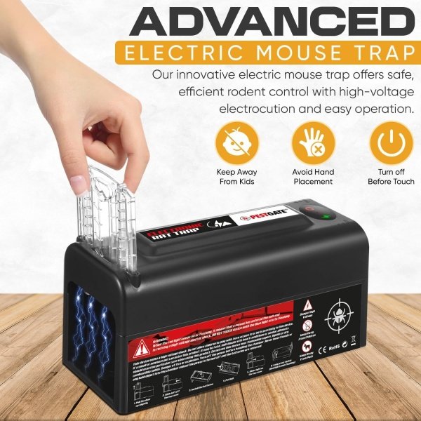 Exterminador eléctrico para roedores, eficiente y de alto voltaje, 6000-9000 V, trampa eléctrica para ratas interiores con función antiescape y control no tóxico sin químicos adecuado para - Image 2