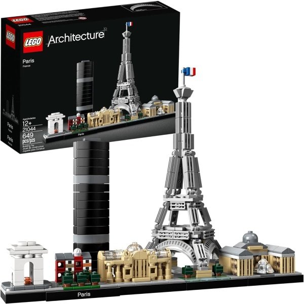 LEGO Architecture Paris Skyline, kit de construcción de modelos coleccionables con torre Eiffel y el Louvre, colección Skyline, decoración del hogar de oficina, regalo único para dar rienda suelta a