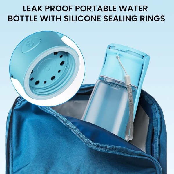Dispensador portátil de botella de agua para perros [a prueba de fugas y plegable] Botella de agua de viaje para perros, accesorios para cachorros, perros pequeños, medianos y grandes, botellas de agua para mascotas, para caminar al aire libre, senderismo, 19 onzas - Image 3