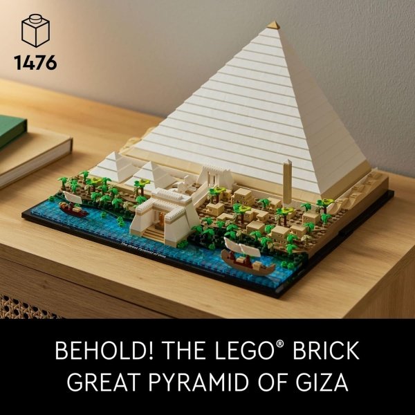 LEGO Architecture Great Pyramid of Giza Set 21058, Kit de construcción de modelos de decoración del hogar, actividad creativa de bricolaje, colección famosa de monumentos - Image 2