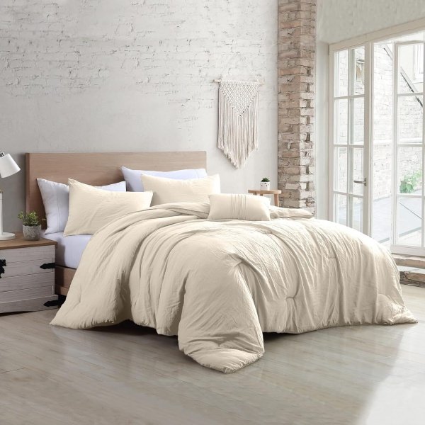 Modern Threads - Microfibra cepillada alternativa al plumón - Elegante juego de colcha para todas las estaciones - Incluye edredón, fundas de almohada y almohada decorativa - Ropa de cama lujosa -
