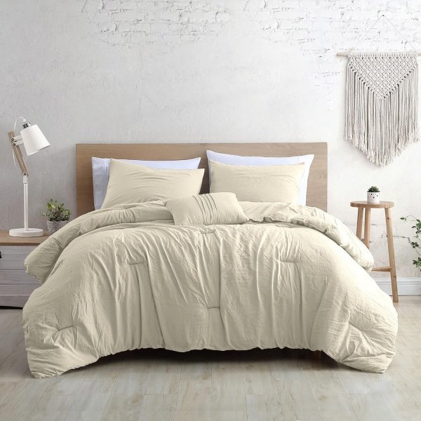 Modern Threads - Microfibra cepillada alternativa al plumón - Elegante juego de colcha para todas las estaciones - Incluye edredón, fundas de almohada y almohada decorativa - Ropa de cama lujosa - - Image 2
