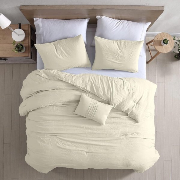 Modern Threads - Microfibra cepillada alternativa al plumón - Elegante juego de colcha para todas las estaciones - Incluye edredón, fundas de almohada y almohada decorativa - Ropa de cama lujosa - - Image 3