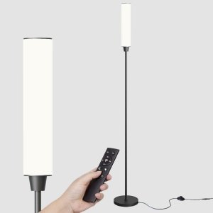 Lámpara de pie con control remoto, lámparas de pie brillantes para sala de estar/dormitorio/oficina colores ajustables sin escalones de 3000K-6000K y 10-100% de brillo, luz de pie con