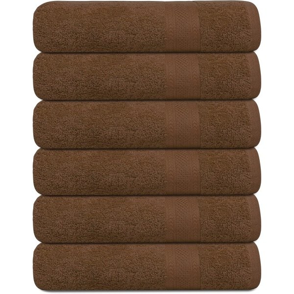 Toallas de baño grandes, toallas de rizo de algodón para baño, juego de toallas, de secado rápido, ligeras, altamente absorbentes, tacto suave, 24 x 50 unidades, paquete de 6 para ducha,