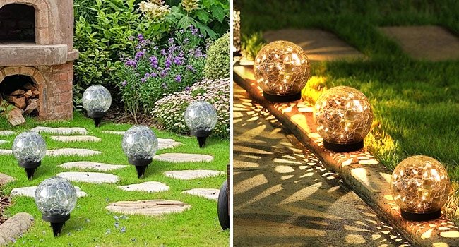 Solar Globe Lights Outdoor Waterproof