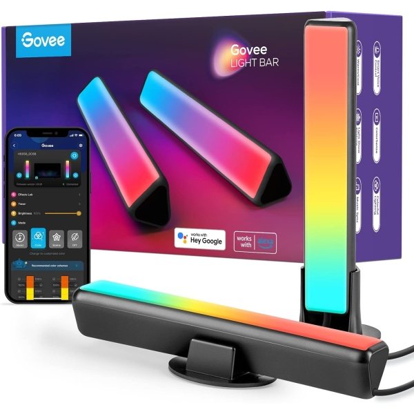 Govee Barras de luz LED inteligentes, funcionan con Alexa y Google Assistant, RGBICWW WiFi TV retroiluminación con modos de escena y música para juegos, imágenes, PC, decoración de habitación