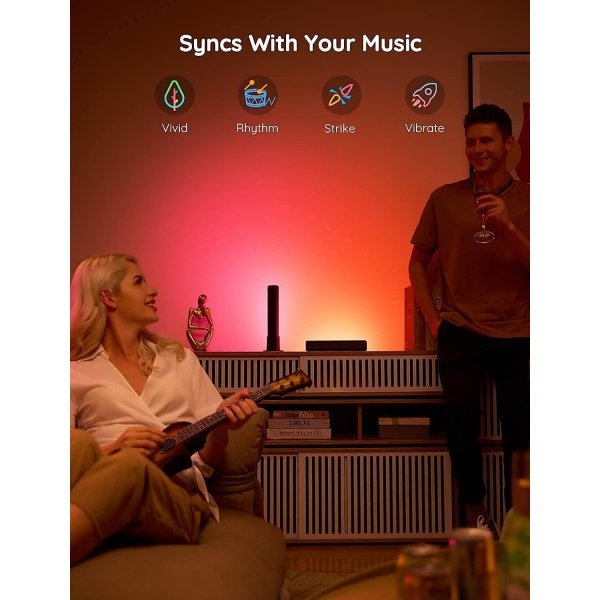 Govee Barras de luz LED inteligentes, funcionan con Alexa y Google Assistant, RGBICWW WiFi TV retroiluminación con modos de escena y música para juegos, imágenes, PC, decoración de habitación - Image 3