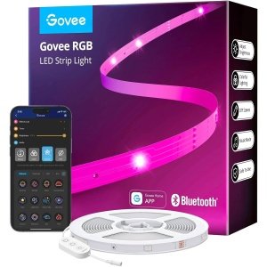 Govee Tira de luces LED de 100 pies, luces LED RGB Bluetooth con control de aplicación, 64 escenas y sincronización de música, tira de iluminación LED para dormitorio, sala de estar, cocina, fiesta,