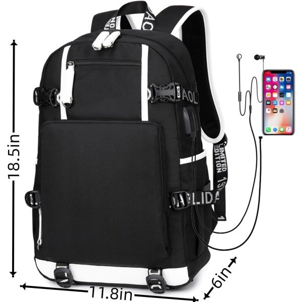Basketball star 23 Student School Bag, Laptop Backpack, Ultra-Light Travel Bag, For Men And Women (black-B) - Imagen 2
