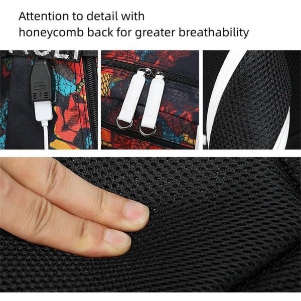 Basketball star 23 Student School Bag, Laptop Backpack, Ultra-Light Travel Bag, For Men And Women (black-B) - Imagen 3