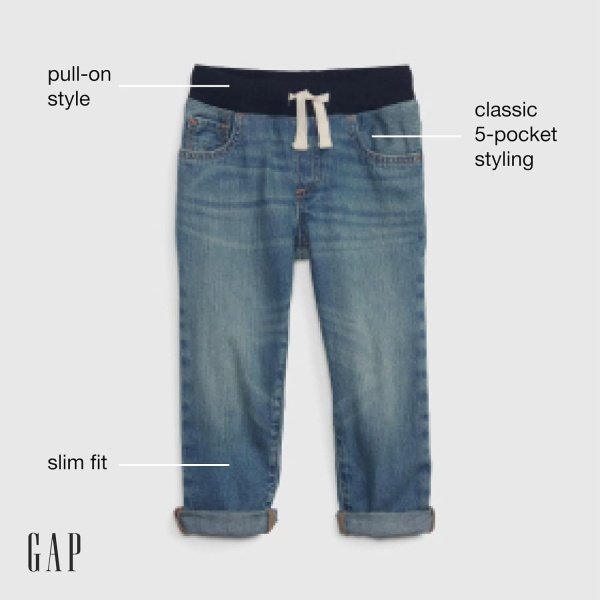 GAP Jeans ajustados de cintura acanalada para niño - Image 2