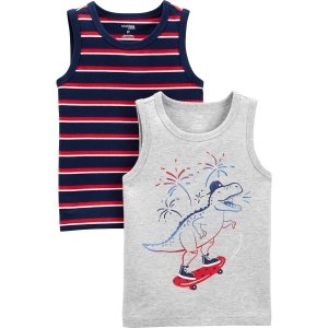 Simple Joys by Carter's Camisetas sin mangas para niños pequeños y bebés, paquetes múltiples