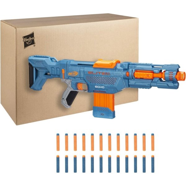 Lanzador NERF Elite 2.0 Echo CS-10, 24 dardos oficiales, clip para 10 dardos, culata extraíble y extensión de cañón, 5 rieles tácticos - Image 2