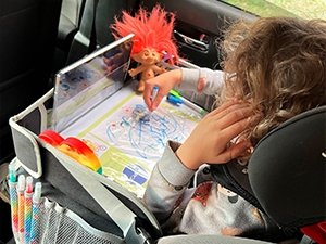 road trip must haves for kids travel tray