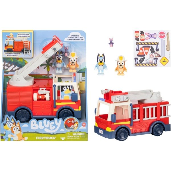 BLUEY Camión de bomberos | Camión de bomberos, exclusivo bingo de bomberos y figuras de Bob Bilby | Levanta la escalera, gírala y despliega la manguera | Incluye hoja de calcomanías0 - Image 2