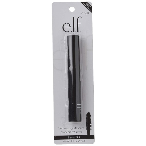 e.l.f. Cosmetics - Máscara voluminizadora para pestañas más completas y gruesas, enriquecida con vitamina E, color negro, 0.19 onzas líquidas (paquete de 1) - Image 2