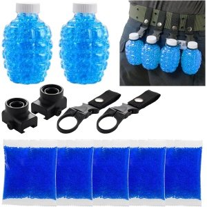 Orby Gun - Accesorios para pistola de bolas de gel, repuesto de pistola de bolas de salpicaduras [5 unidades-50000 unidades] incluye 2 tolvas para botellas, 2 cordones tácticos, 2 adaptadores x 2