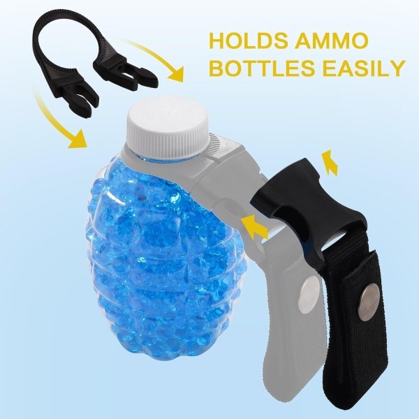 Orby Gun - Accesorios para pistola de bolas de gel, repuesto de pistola de bolas de salpicaduras [5 unidades-50000 unidades] incluye 2 tolvas para botellas, 2 cordones tácticos, 2 adaptadores x 2 - Imagen 3