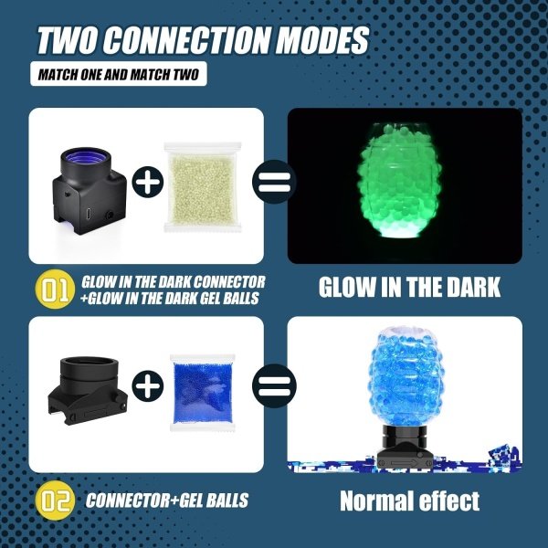 TANSAR Lanzador de bolas de gel que brilla en la oscuridad automático, juegos eléctricos al aire libre para adultos, actividades al aire libre, juguetes para patio trasero, jardín y césped, ideas de - Imagen 3