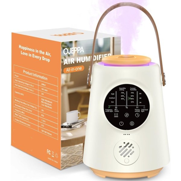 Humidificadores para dormitorio, humidificadores ultrasónicos de niebla fría de 2.5L para bebé, hogar, oficina, guardería y plantas, humidificador de aire de llenado superior, modo de sueño