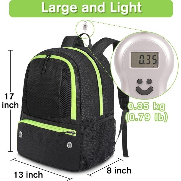 YOREPEK Soccer Backpack,Soccer Bag with Ball Holder, Water resistant Sport Equipment Bags Fit Basketball Volleyball Football - Imagen 2