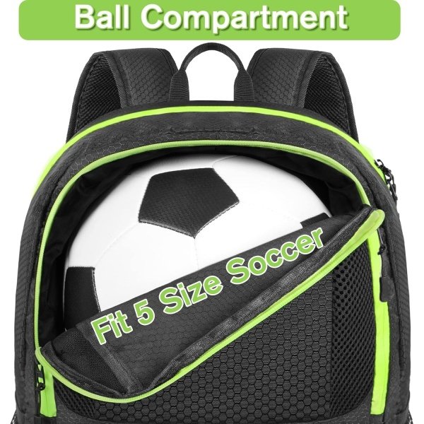 YOREPEK Soccer Backpack,Soccer Bag with Ball Holder, Water resistant Sport Equipment Bags Fit Basketball Volleyball Football - Imagen 3