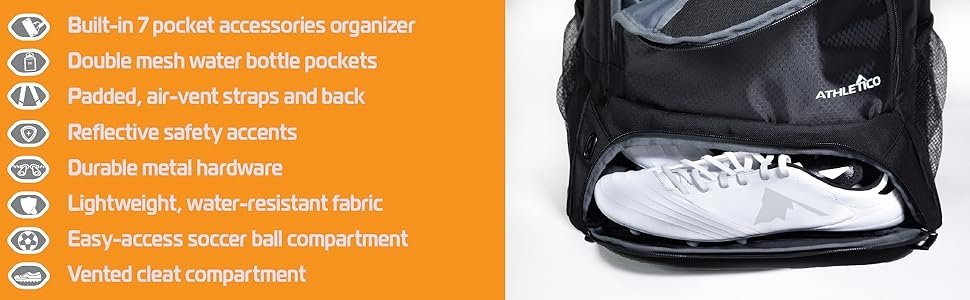 Soccer Backpack Features Athletico 