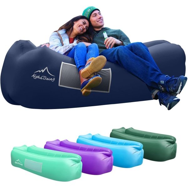 AlphaBeing Inflatable Lounger - Best Air Lounger Sofa for Camping, Hiking - Ideal Inflatable Couch for Pool and Festivals - Perfect Inflatable Beach Chair for Adults