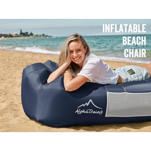 AlphaBeing Inflatable Lounger - Best Air Lounger Sofa for Camping, Hiking - Ideal Inflatable Couch for Pool and Festivals - Perfect Inflatable Beach Chair for Adults - Image 2