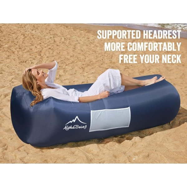 AlphaBeing Inflatable Lounger - Best Air Lounger Sofa for Camping, Hiking - Ideal Inflatable Couch for Pool and Festivals - Perfect Inflatable Beach Chair for Adults - Image 3