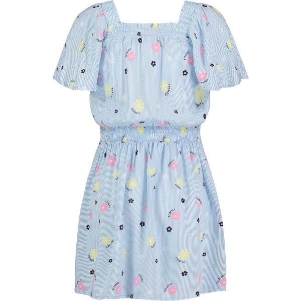 Tommy Hilfiger Girl's Flutter Sleeve Dress, Smocked Style With Cinched Waist - Image 2