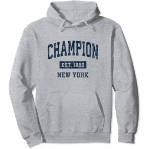 Champion New York NY Vintage Athletic Sports Design Pullover Hoodie