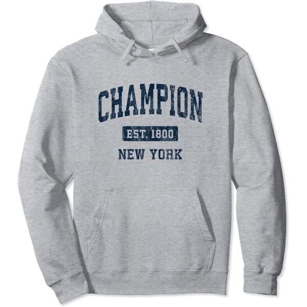 Champion New York NY Vintage Athletic Sports Design Pullover Hoodie