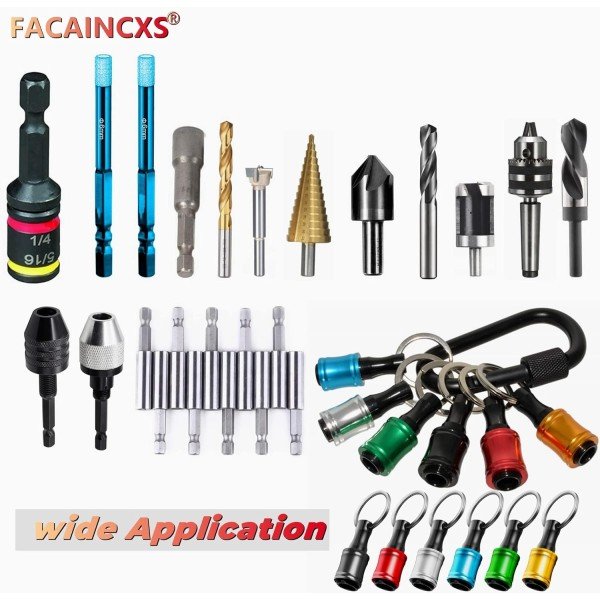 12PCS Bit Holders 1/4 Socket, Hex Shank Screwdriver Bit Holder for Impact Driver Drill Bit Keychain Extension Bar Quick Release Easy Change, Screwdriver Bit Holders for Tools & Home Improvement Gift - Image 2