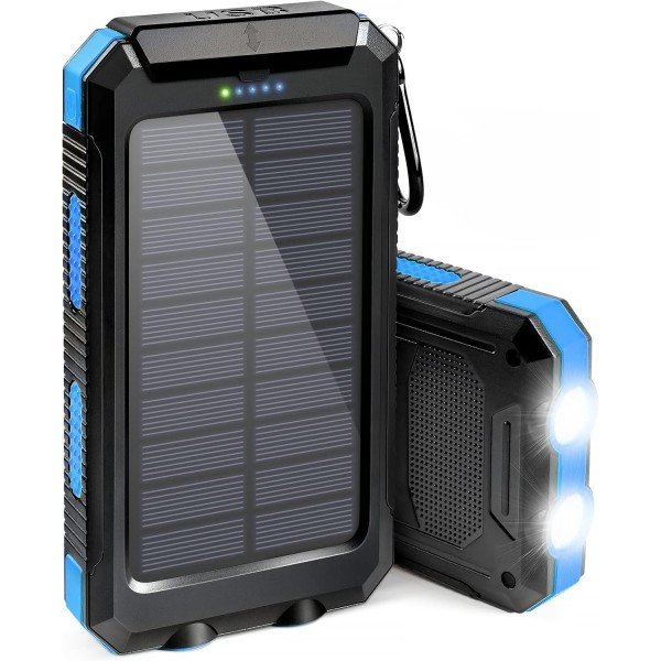 Portable Charger, Solar Charger, 38800mAh Solar Power Bank with 2.4A USB-A Output Ports Compatible with iPhone, Samsung Galaxy, and More, Dual Emergency LED Flashlight Perfect for Hiking, Camping