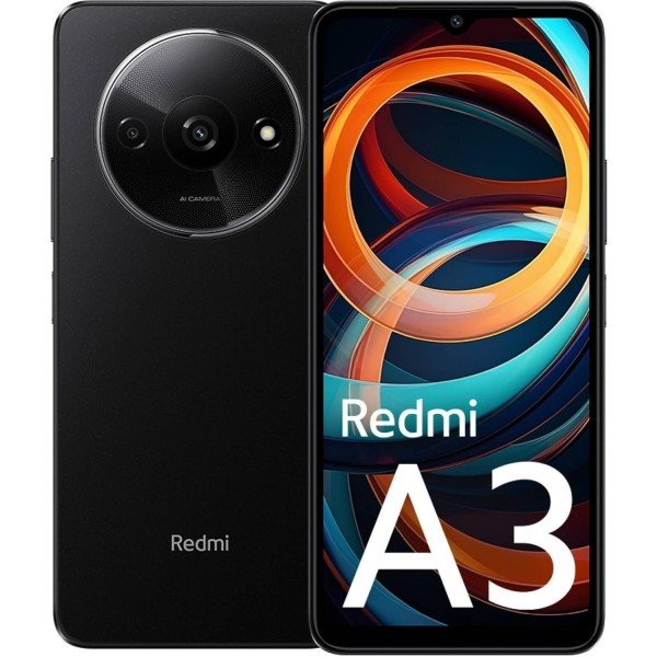 Xiaomi Redmi A3 4G 64GB + 3GB Global ROM Version (Tmobile Tello & Global) Factory Unlocked 6.71" 8MP Dual Camera + (Car Charger Dual USB 31W) (Midnight Black)