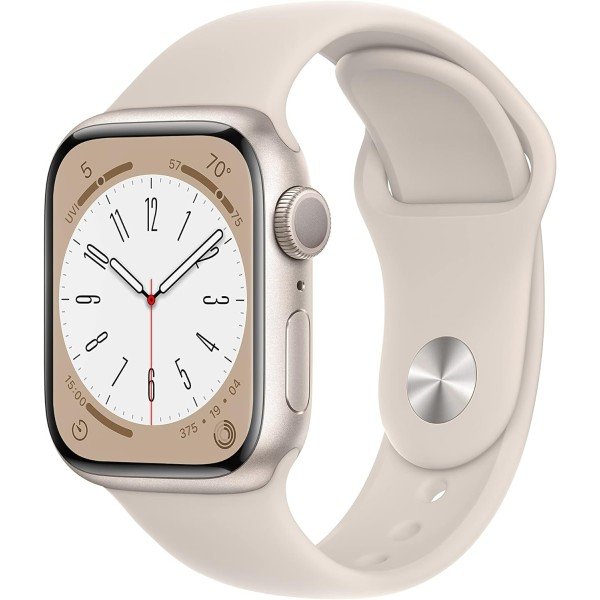 Apple Watch Series 8 (GPS, 45MM) - Starlight Aluminum Case with Starlight Sport Band