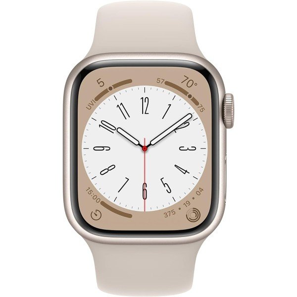 Apple Watch Series 8 (GPS, 45MM) - Starlight Aluminum Case with Starlight Sport Band - Imagen 2