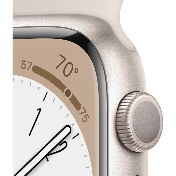 Apple Watch Series 8 (GPS, 45MM) - Starlight Aluminum Case with Starlight Sport Band - Imagen 3