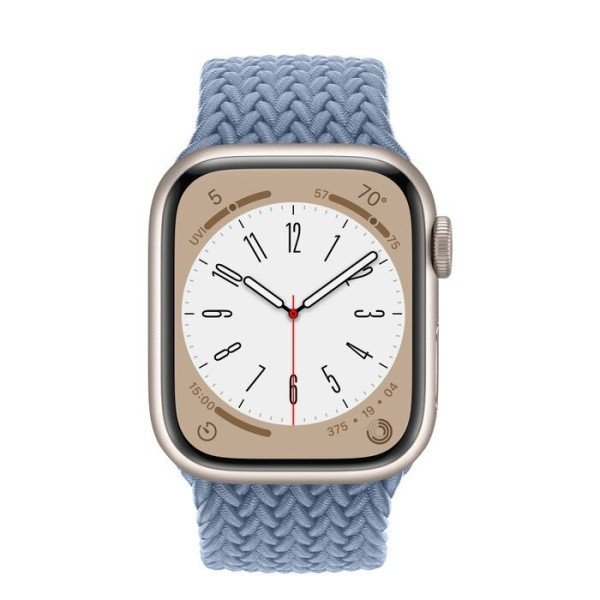 Apple Watch Series 8 (GPS, 45MM) - Silver Aluminum Case with Slate Blue Braided Solo Loop - Imagen 2