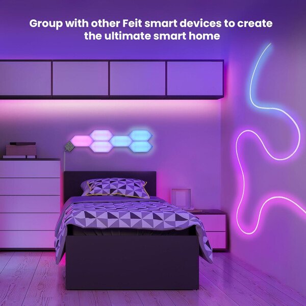 Feit Electric Retroiluminación de TV inteligente con cámara de sincronización de color, cinta LED de 11.5 pies para televisores de 55 a 85 pulgadas, retroiluminación Wi-Fi que cambia de color RGB, 12 - Image 22
